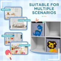 ZONEKIZ Kids Toy Box with Two Non-Woven Fabric Drawers, 61.8 x 29.9 x 61.8cm - White(m-8)