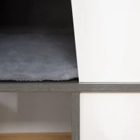 PawHut Árbol para Gatos de Madera Altura 93 cm con 2 Cuevas Cojines Extraíbles Plataformas Postes Rascadores de Yute Natural y Múltiples Entradas para Descansar 77x39x93 cm Gris(m-9)