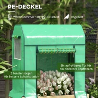 Outsunny Houten verhoogde plantenbak met folieafdekking, voering van vlies, natuurlijk hout en metaal, afmetingen 86 x 60 x 165 cm(m-4)