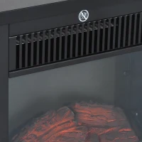 HOMCOM Lareira Elétrica Portátil com Termostato Ajustável 600W/1200W e Efeito de Chama Realista 34x17x25cm Preta(m-9)