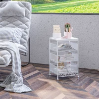 HOMCOM Carrinho Auxiliar com Rodas Carrinho de Armazenamento com 3 Gavetas de Armazenamento 34x29,5x57,5 cm Branco(m-7)