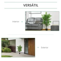 HOMCOM Planta Artificial Ficus 135 cm com Vaso 756 Folhas Planta Artificial Realista para Interior e Exterior Verde(m-4)