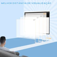 HOMCOM Tela de Projeção Manual 100 Polegadas Tela de Projeção Portátil Formato 16:9 com Altura Ajustável 236,8x8x158 cm Branco(m-7)