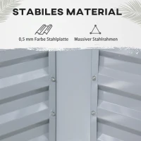 Outsunny 2-in-1 Hochbeet, Gewächshaus, Folienabdeckung, Metallrahmen, 127 x 95 x 92 cm, grau(m-5)