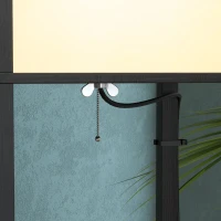 HOMCOM Modern Shelf Floor Lamp with Dual Ambient Light, Standing Lamp Living Room, Bedroom, 156cm, Black(m-7)