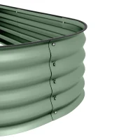 Outsunny Paturi inaltate Galvanizate pentru Gradina, Cutie inaltata din Metal cu Margine de Siguranta(m-8)