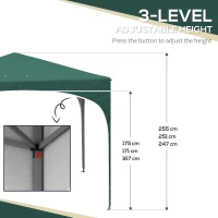 Outsunny Cort cu Copertina Pliabila de 3x3m, Verde(m-5)