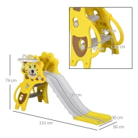 Aiyaplay Tobogan 2-in-1 pentru Copii – Tema Leu cu Cos de Baschet(m-3)