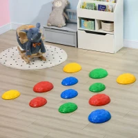 ZONEKIZ Eight-Piece Kids Stepping Stones, with Non-Slip Mats, Balance River Stones(m-7)