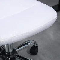 Vinsetto Computer Desk Chair, Mesh Office Chair with Adjustable Height and Swivel Wheels, Armless Study Chair, White(m-7)