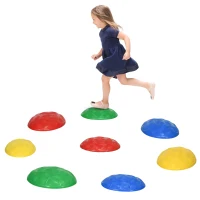 ZONEKIZ Eight-Piece Kids Stepping Stones, with Non-Slip Mats, Balance River Stones(m-11)
