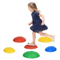 ZONEKIZ Six-Piece Kids Stepping Stones, with Non-Slip Mats, Balance River Stones(m-11)