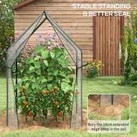 Outsunny Mini Greenhouse, Garden Tomato Growhouse with 2 Zipped Doors, Portable Indoor Outdoor Green House, 90 x 90 x 145cm, Clear(m-7)