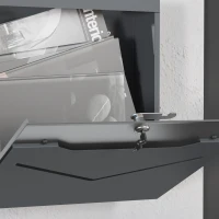 HOMCOM Cassetta Postale in Acciaio con 2 Chiavi di Sicurezza, Fessura a V e Foro di Drenaggio, 37x10.5x37 cm, Grigia(m-8)