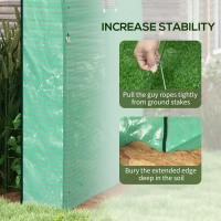 Outsunny Polytunnel Greenhouse Walk-in Grow House with UV-resistant PE Cover, Doors and Mesh Windows, 1.8 x 1.8 x 2m, Green(m-6)