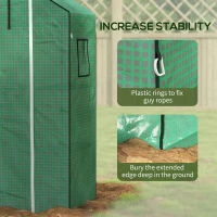 Outsunny Greenhouse Cover Replacement Walk-in PE Hot House Cover with Roll-up Door and Windows, 140 x 73 x 190cm, Green(m-7)