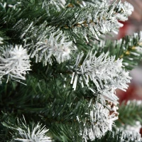 HOMCOM Árvore de Natal Artificial Ø69x150cm com 464 Ramas e 28 Pinhas Folhas de PVC Base Dobrável e Suporte Metálico Decoração de Natal para Interiores Verde(m-8)