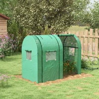 Outsunny Tomato Greenhouse, Garden Growhouse with 2 Roll-up Doors and 4 Mesh Windows, Portable Indoor Outdoor Green House, 185 x 94 x 150cm, Green(m-2)