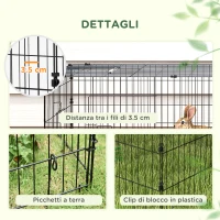 PawHut Gabbia per Conigli da Esterno e Interno con Tettuccio in Acciaio, 220x85x70cm, Verde(m-7)