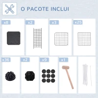 PawHut Recinto para Animais de Estimação de 3 Níveis com Rampas e Desenho Personalizável 70x70x105 cm Preto(m-6)