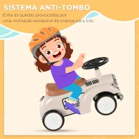 AIYAPLAY Carro Andador para Bebé de 12 a 36 Meses com Buzina Compartimento de Armazenamento e Volante 58x27x35 cm Creme(m-4)