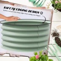 Outsunny Set of 2 Raised Garden Bed, Metal Planter Box with Safety Edging, Easy-to-assemble Stock Tank, Green(m-6)
