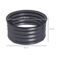 Outsunny Set of 2 Raised Garden Bed, Metal Planter Box with Safety Edging, Easy-to-assemble Stock Tank, Dark Grey(m-3)