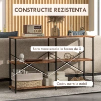 HOMCOM raft stil industrial, 3 nivele, 120x30x76 cm(m-6)