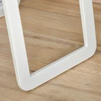 HOMCOM Espelho de Pé de Corpo Inteiro Retangular com 2 Formas de Uso Estrutura de Madeira de Pinho 37x43x156 cm Branco(m-8)