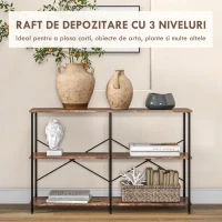 HOMCOM raft stil industrial, 3 nivele, 120x30x76 cm(m-5)