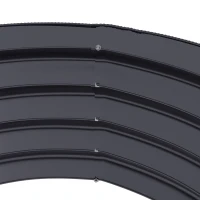 Outsunny Set of 2 Raised Garden Bed, Metal Planter Box with Safety Edging, Easy-to-assemble Stock Tank, Dark Grey(m-9)