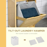 Kleankin cos de rufe din bambus, 40x30x86.5 cm, lemn natural(m-4)