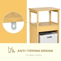 Kleankin cos de rufe din bambus, 40x30x86.5 cm, lemn natural(m-6)