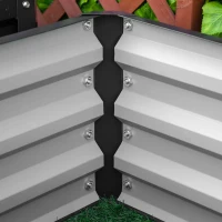 Outsunny Set of 2 Raised Garden Bed, Outdoor Elevated Galvanised Planter Box for Flowers, Herbs, 60x60x30.5cm, Grey(m-7)