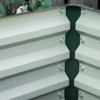 Outsunny Set of Two 60 x 60cm Steel Planter Boxes - Green(m-9)