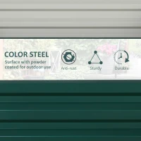 Outsunny Set of Two 60 x 60cm Steel Planter Boxes - Green(m-5)