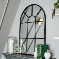 Homcom Oglinda Arcuita de Perete 91×60 cm – Negru Elegant(m-2)