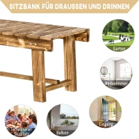 Outsunny Tuinbank, zitbank, geschikt voor 2 personen, met een rustieke uitstraling Afmetingen: 110 x 38 x 35 cm Kleur: donkerbruin(m-5)