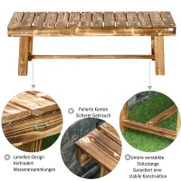 Outsunny Tuinbank, zitbank, geschikt voor 2 personen, met een rustieke uitstraling Afmetingen: 110 x 38 x 35 cm Kleur: donkerbruin(m-6)