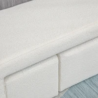 HOMCOM Ottoman Set of 3, Button Tufting, 89 cm x 42.5 cm x 45 cm, Cream(m-5)