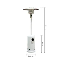 Outsunny Sobă pentru Extern pe Gaz din Placă de Fier Patio Heater Încălzire Alb(m-3)