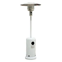 Outsunny Sobă pentru Extern pe Gaz din Placă de Fier Patio Heater Încălzire Alb(m-1)