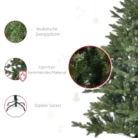 HOMCOM kunstkerstboom 1,5 m kerstboom dennenboom PVC PE metaal groen Ø 75 x 150 cm(m-7)