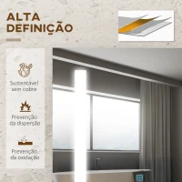 kleankin Armário Casa de Banho com Espelho e Luz LED Prateleira Ajustável Interruptor Tátil e Cor da Luz Ajustável 70x15x70 cm Marrom Rústico(m-8)