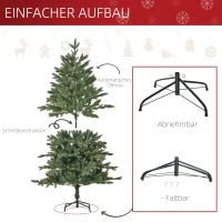 HOMCOM kunstkerstboom 1,5 m kerstboom dennenboom PVC PE metaal groen Ø 75 x 150 cm(m-6)