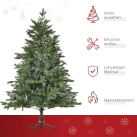 HOMCOM kunstkerstboom 1,5 m kerstboom dennenboom PVC PE metaal groen Ø 75 x 150 cm(m-4)