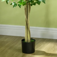 Outsunny Arbre Artificiel Plante Artificiel Banyan Hauteur 1,8 m Tronc Branches Liane Lichen Feuilles Grand réalisme Pot Inclus(m-8)