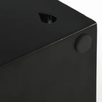 HOMCOM Steel Umbrella Stand, Square Umbrella Holder with 4 Hooks and Removable Drip Tray, Hollowed Umbrella Basket for Hallway, Black(m-9)