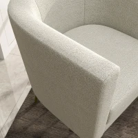 HOMCOM Poltrona Sala de Estar Individual em Borrego com Apoio para a Cabeça e Pés de Metal 71x65x90 cm Creme(m-8)