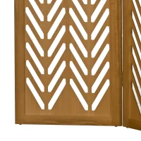 HOMCOM Biombo de 3 Painéis Dobrável 120x1,7x170 cm Separador de Ambientes de Madeira com Padrões Geométricos Madeira(m-8)